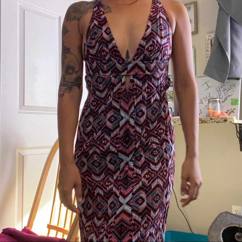 F21 plunge maxi dress